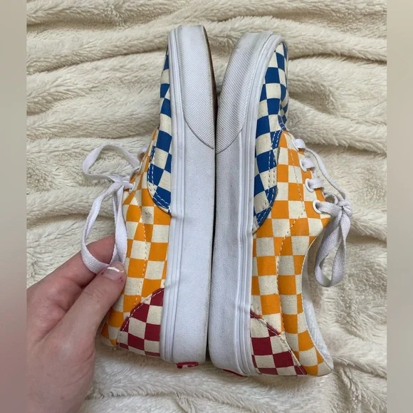 Vans checkerboard multi colored lace-up low-top sneakers Sz W6.5/ M5 - Picture 3 of 6